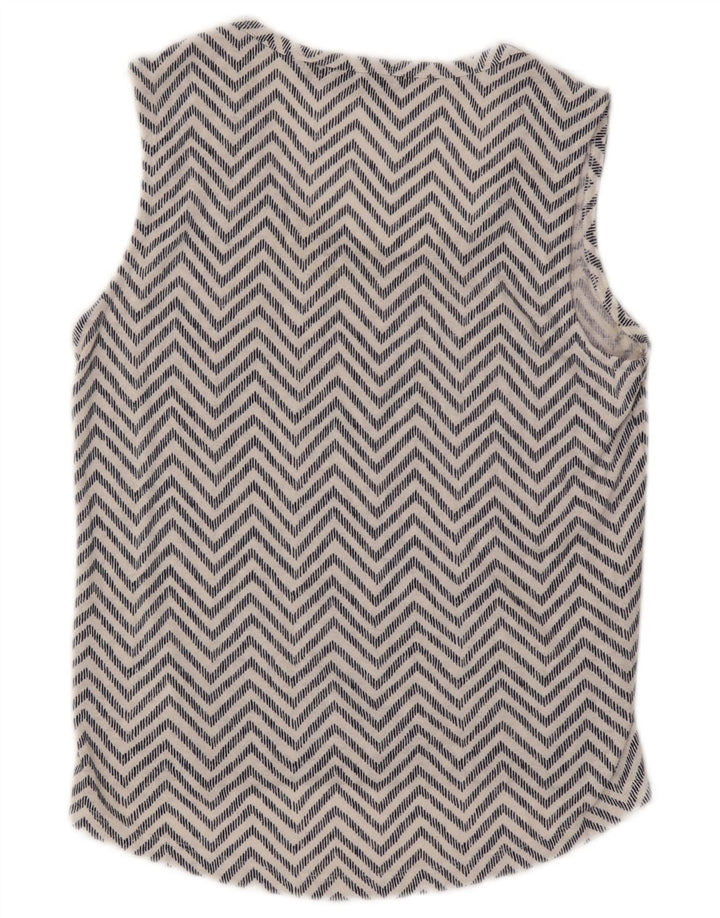 Athleta Ärmelloses Blusenoberteil für Damen, UK 6, XS, Weiß, Chevron-Modal