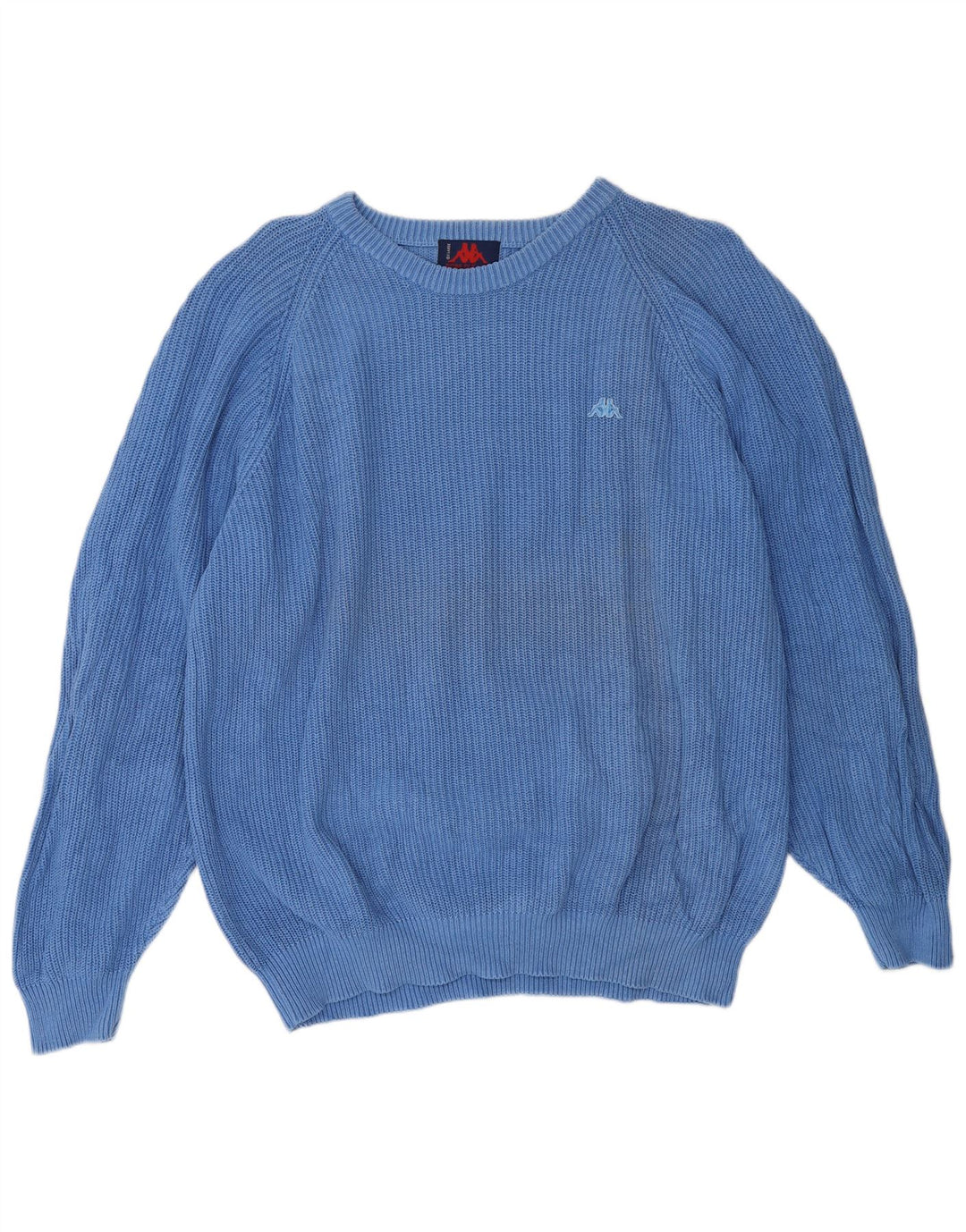 KAPPA Damen-Pullover, übergroß, Rundhalsausschnitt, Gr. 18, XL, Blau, Baumwolle