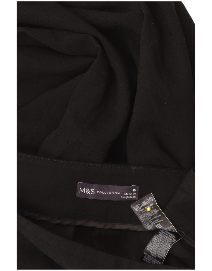 Marks & Spencer Damen Caprihose UK 16 Large W34 L22 Schwarz Polyester