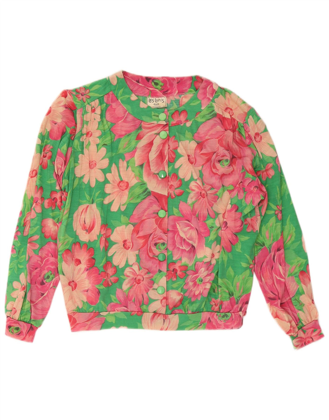 Les Lunis Damen-Hemdbluse in Übergröße, IT 44, mittelgroß, mehrfarbig, Blumenmuster