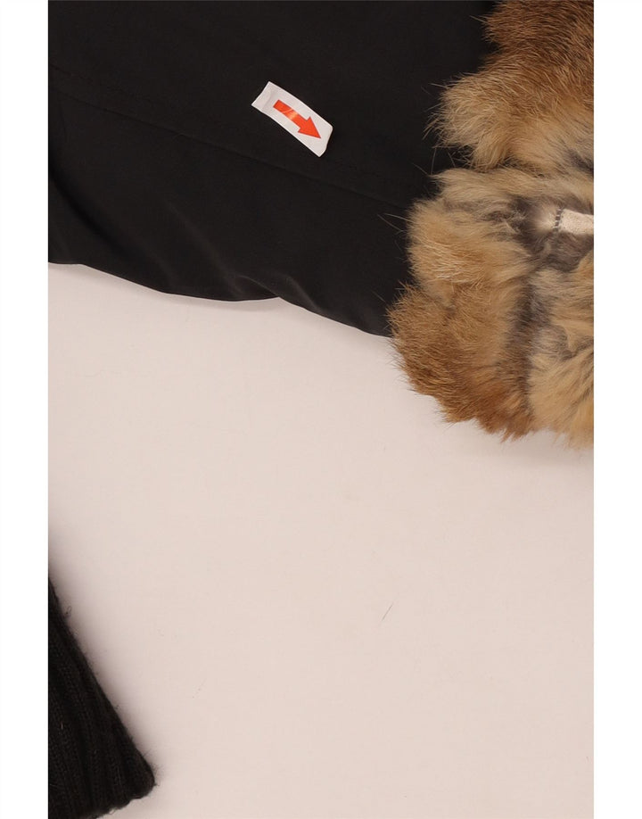 Woolrich Damen Wattierte Jacke UK 14 Mittelschwarzes Colourblock-Nylon