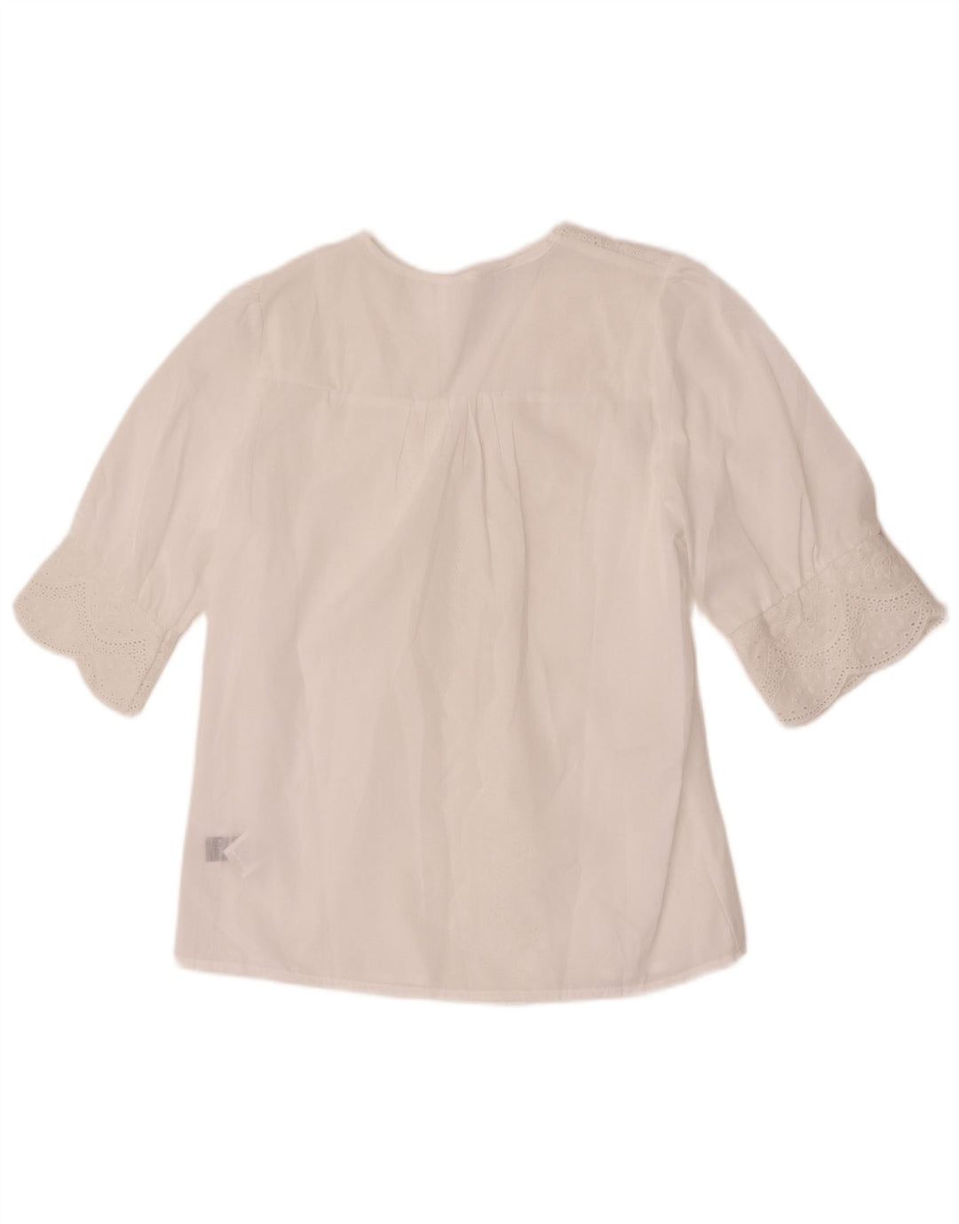 Kurzarm-Hemdbluse für Damen von Shein, UK 14, mittelweiß, geblümt, Polyester