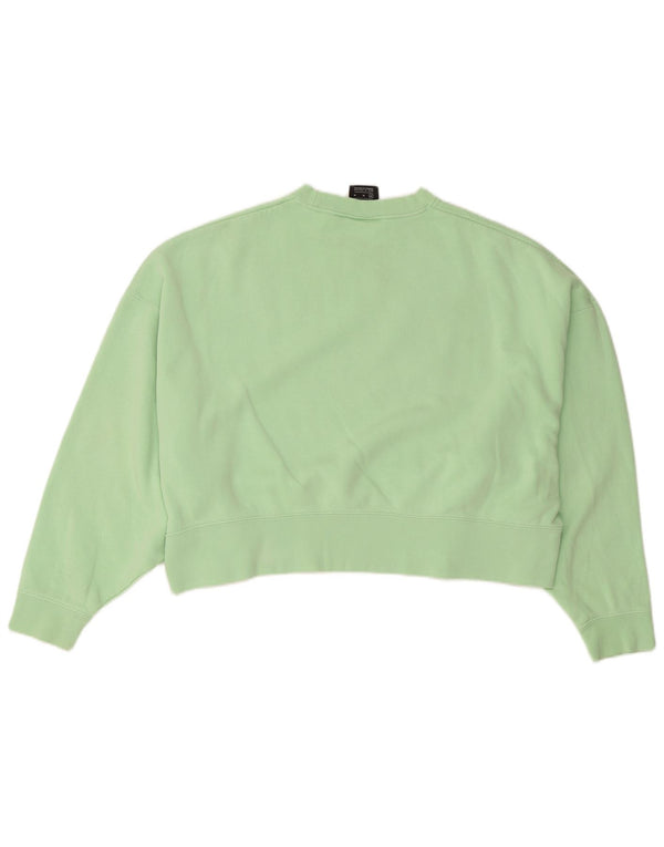 Nike Womens Crop Oversized Sweatshirt Pullover UK 14 Mittelgrüne Baumwolle