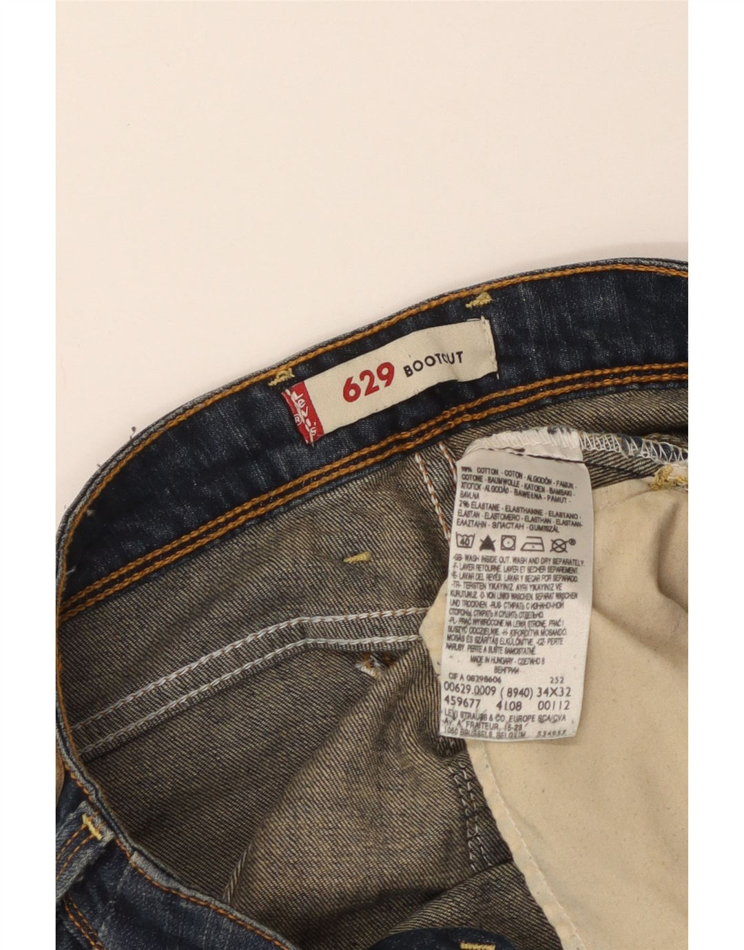 Levi's Damen 629 Bootcut Jeans W34 L32 Blaue Baumwolle