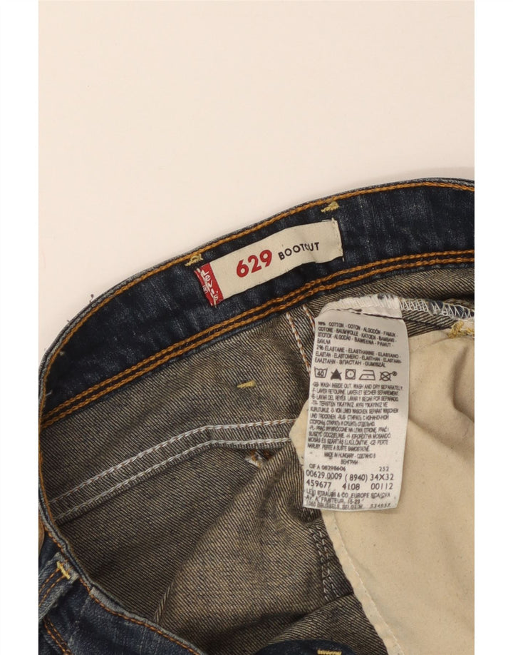 Levi's Damen 629 Bootcut Jeans W34 L32 Blaue Baumwolle