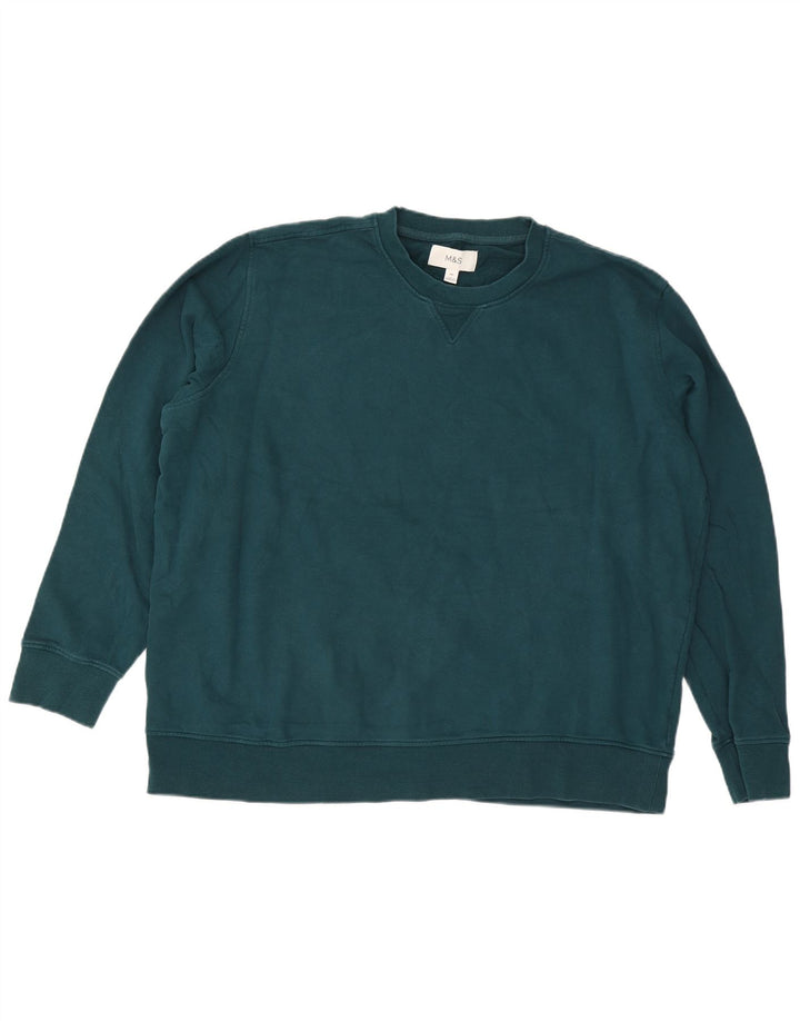 Marks & Spencer Herren Sweatshirt Pullover 3XL Grün Baumwolle