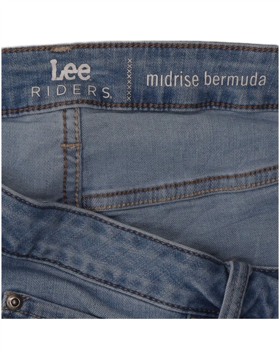 LEE Damen Riders Mid Rise Bermuda Denim Shorts W36 XL Blau