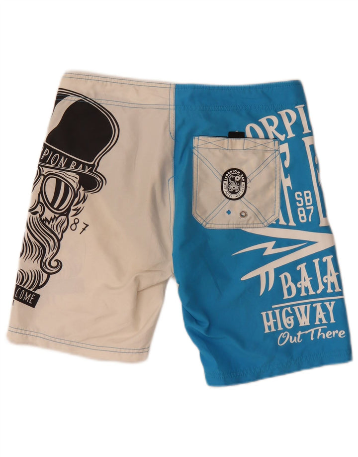 Scorpion Bay Herren-Badeshorts mit Grafik, Mittelblaues Farbblock-Polyester
