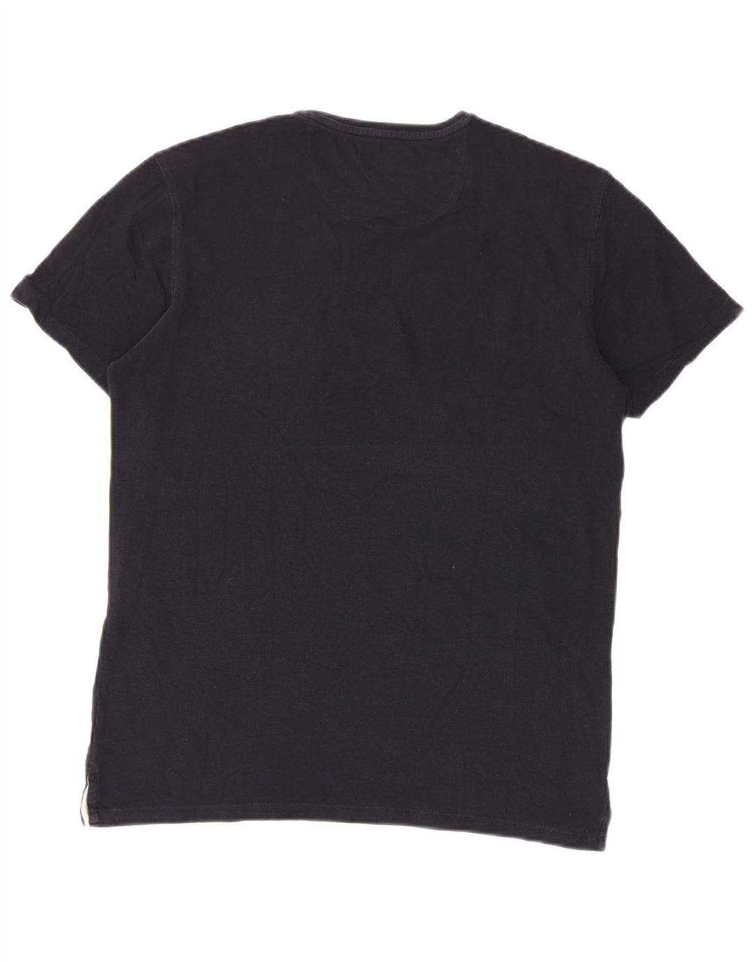 Massimo Dutti Herren-T-Shirt mit legerer Passform, Größe L, Marineblau