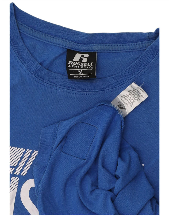 RUSSELL ATHLETIC Herren-T-Shirt mit Grafik, mittelblaue Baumwolle