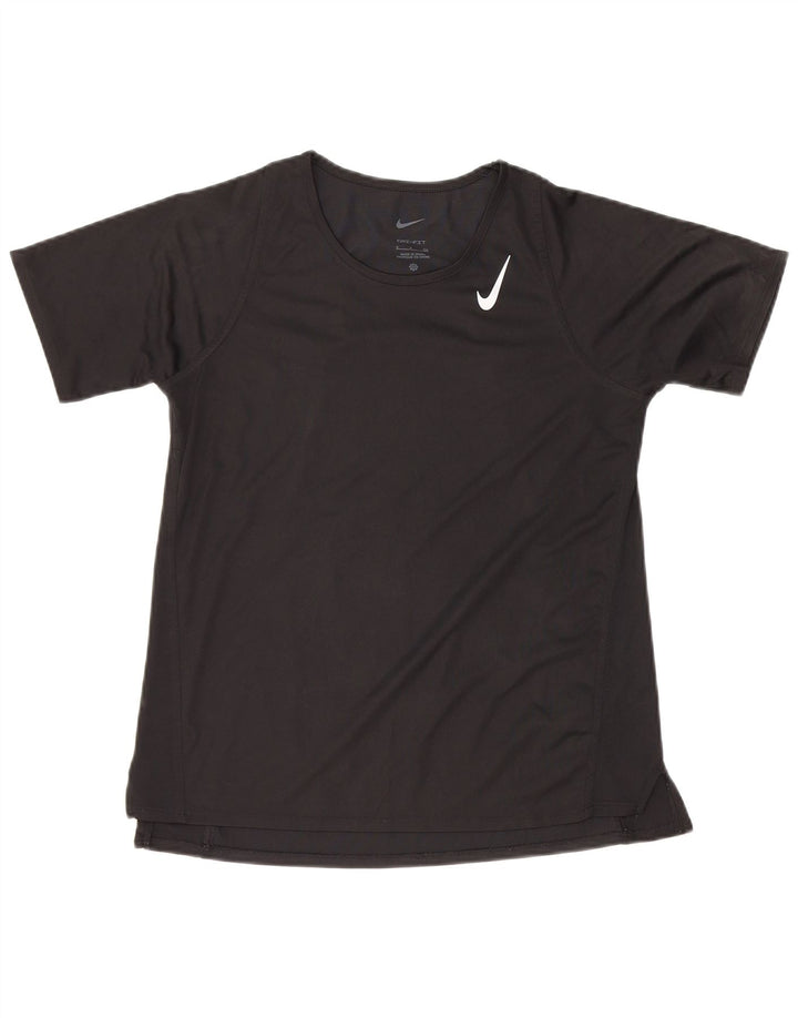 NIKE Womens Dri Fit T-Shirt Top UK 10 Small Black