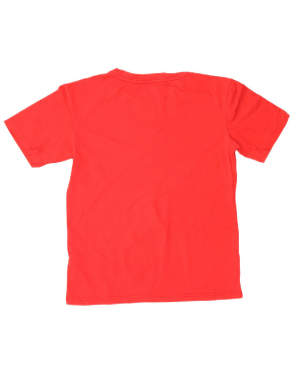 Tommy Hilfiger Damen Grafik-T-Shirt-Oberteil UK 6 XS Rote Baumwolle