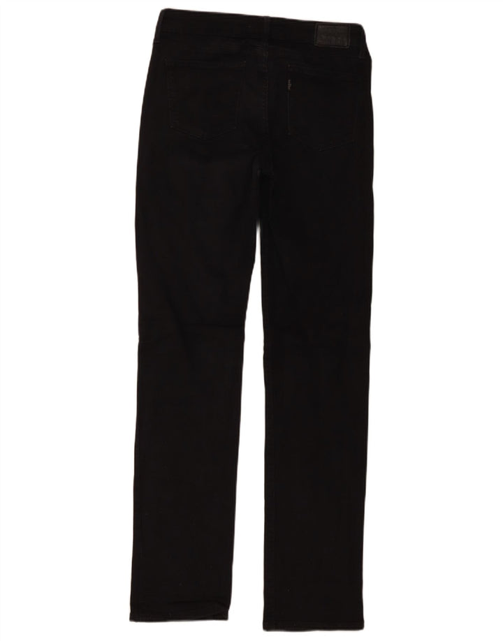 Levi's Damen 714 Straight Jeans W28 L32 Schwarze Baumwolle