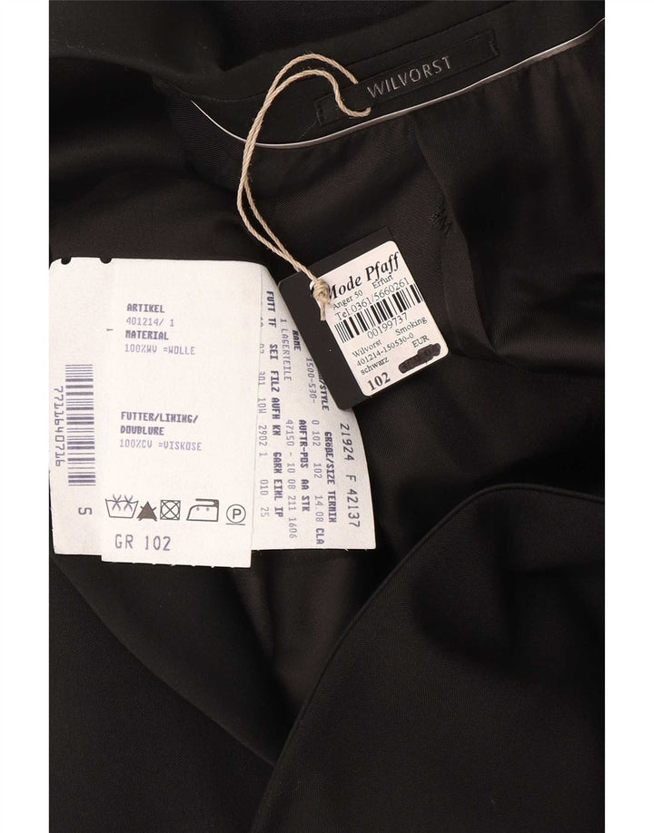Wilvorst Herren-Blazer mit 1 Knopf, EU 50, große schwarze Wolle