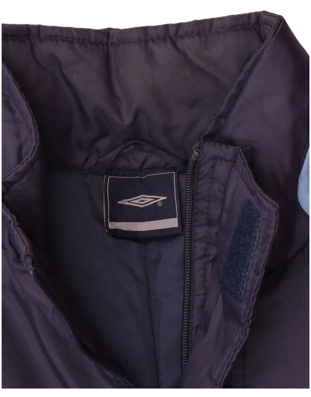 UMBRO Herren-Mantel mit Kapuze, gepolstert, UK 38, Mittel, Marineblau, Colourblock-Nylon