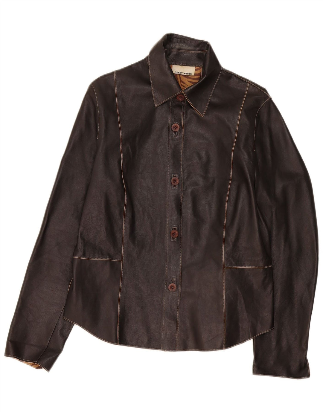 Gerry Weber Damen Lederjacke UK 14 Large Schwarz