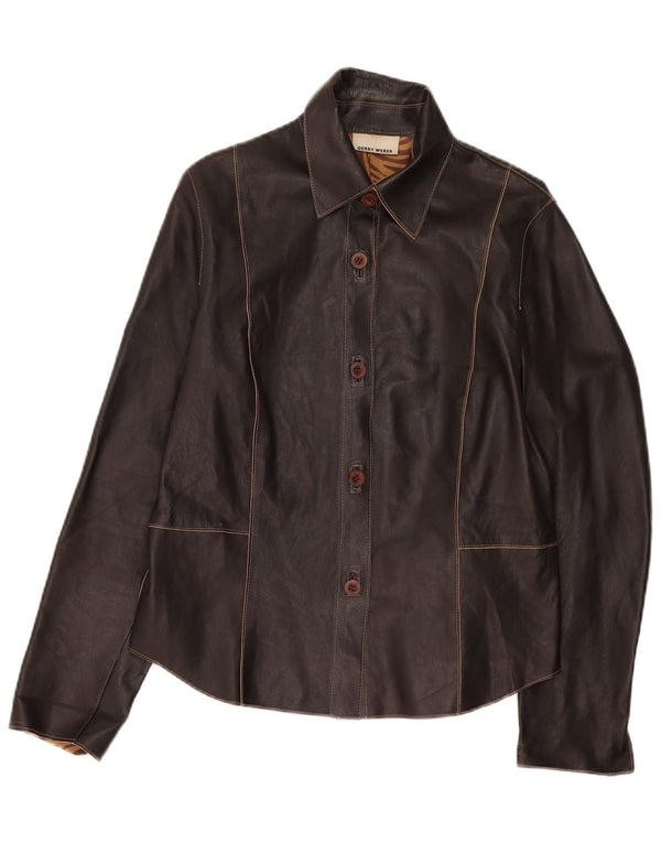 Gerry Weber Damen Lederjacke UK 14 Large Schwarz