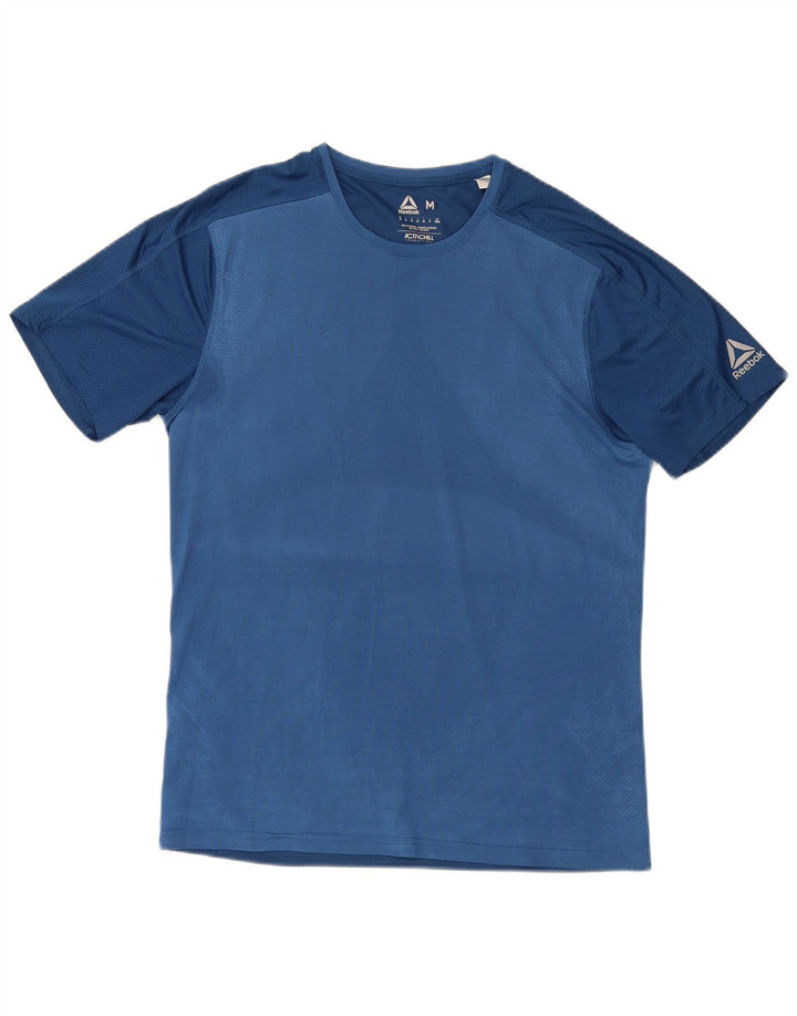 Reebok Herren T-Shirt Top Mittelblaues Nylon