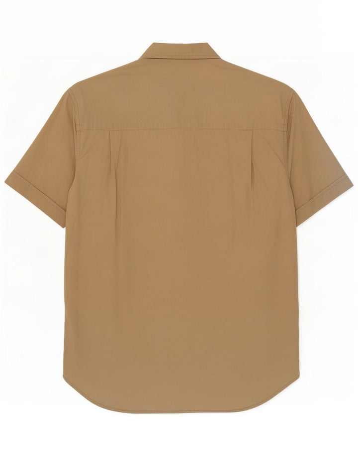 Guess Herren Kurzarmhemd Small Beige Baumwolle