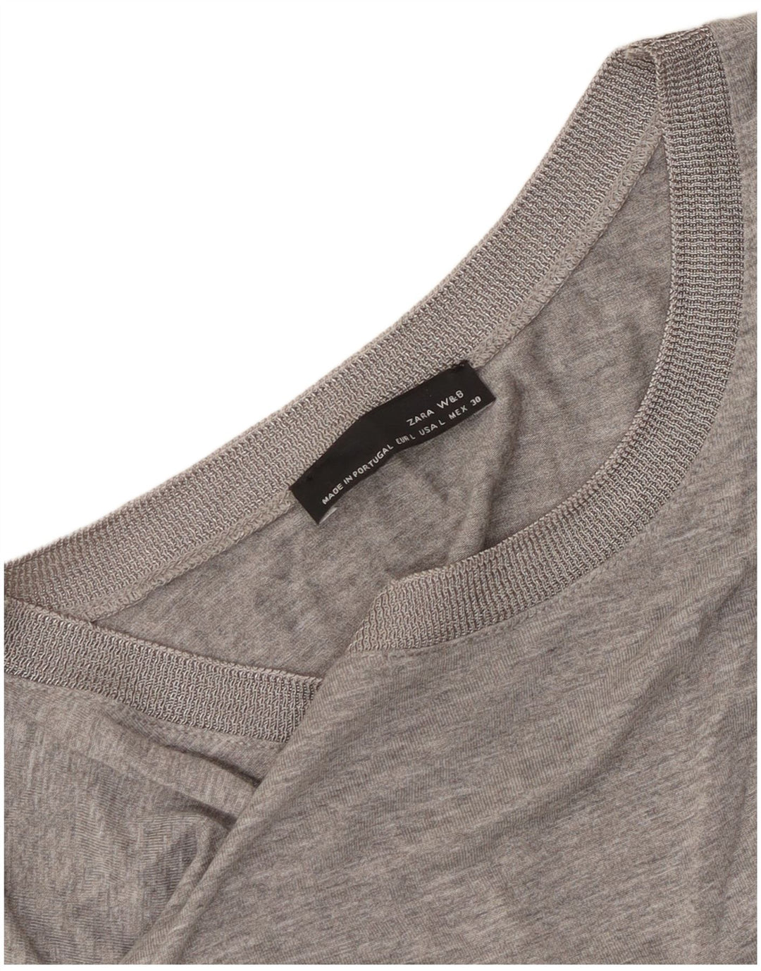Zara Damen Top Langarm UK 16 Large Grau meliert