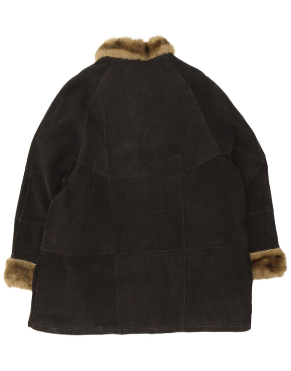 Neuville Damen Wildledermantel UK 20/24 2XL Braunes Leder