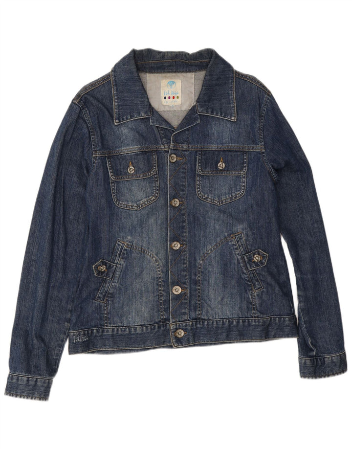 Fat Face Damen Jeansjacke UK 16 Large Blaue Baumwolle