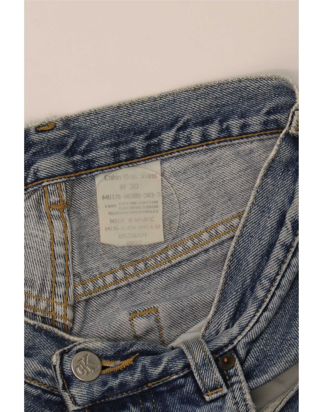 Calvin Klein Herren Straight Jeans W30 L29 Blaue Baumwolle