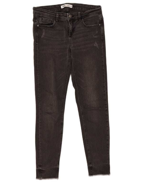 Zara Damen Distressed Skinny Jeans EU 36 XS W26 L27 Graue Baumwolle