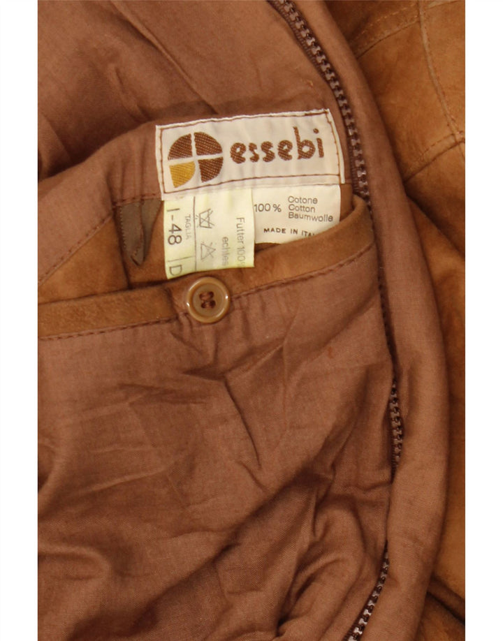 ESSEBI Herren Lederjacke EU 48 Mittelbeiges Leder