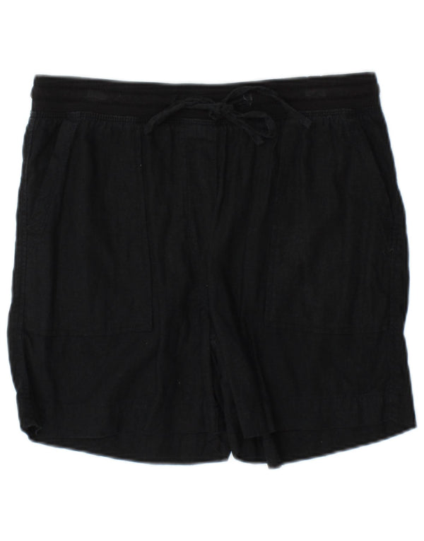 Marks & Spencer Damen Chinoshorts UK 10 Small W32 Schwarzes Leinen