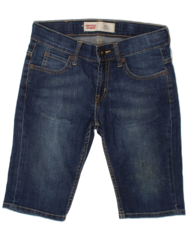 LEVI'S Boys 511 Slim Denim Shorts 9-10 Years W25  Navy Blue Cotton Vintage Levi's and Second-Hand Levi's from Messina Hembry 