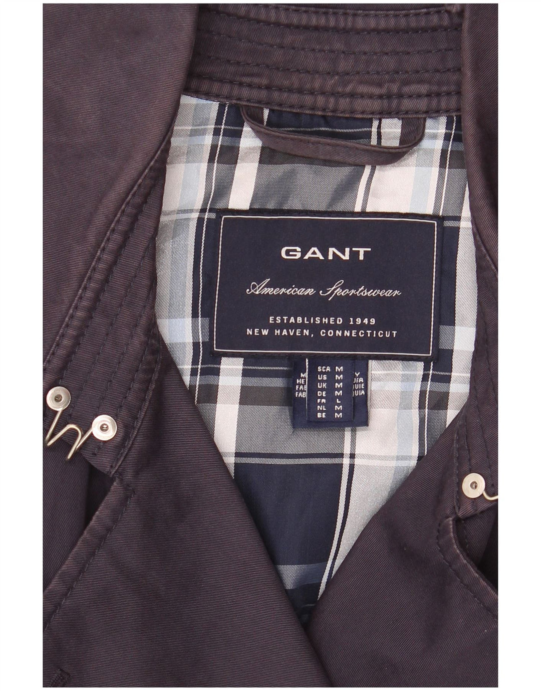Gant Damen Trenchcoat UK 14 Medium Marineblau Baumwolle