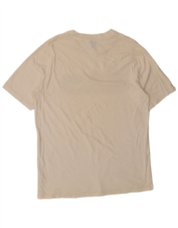 Ellesse Herren-T-Shirt mit Grafik, Größe S, cremefarbene Baumwolle