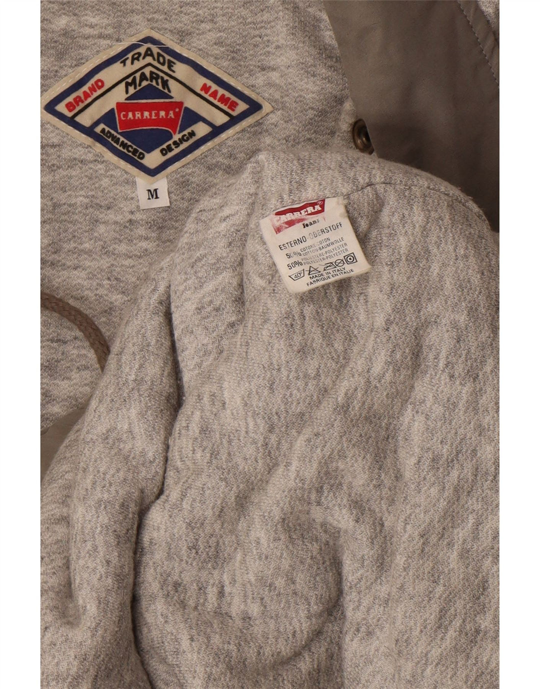 Carrera Herren-Bomberjacke mit grafischer Kapuze, UK 38, Mittelgrau, Farbblock