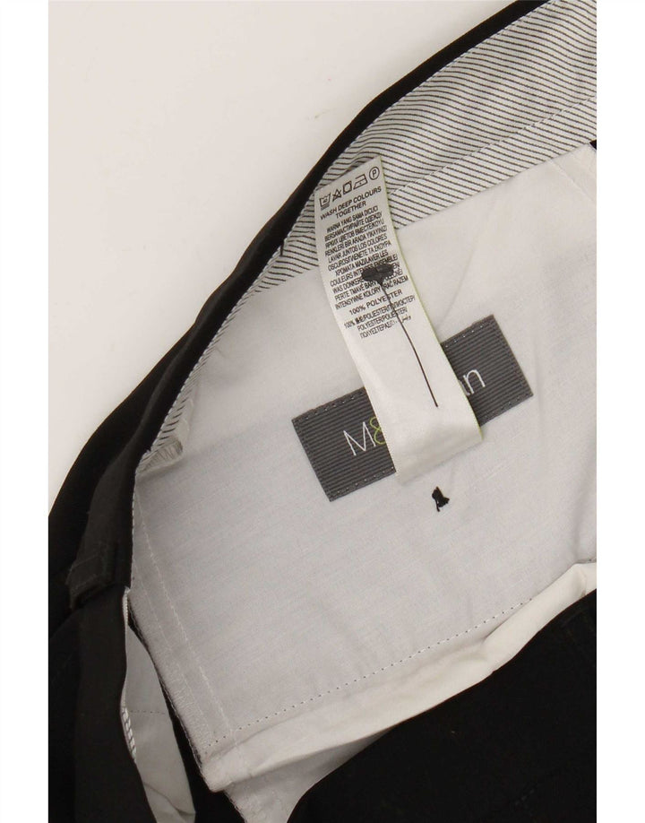 Gerade Herren-Anzughose von Marks & Spencer, W36, L31, schwarzes Polyester