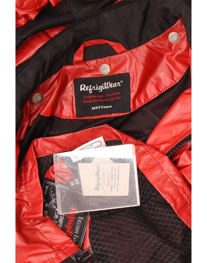 Refrigiwear Damen Regenjacke mit Kapuze IT 38 XS Rot Polyester