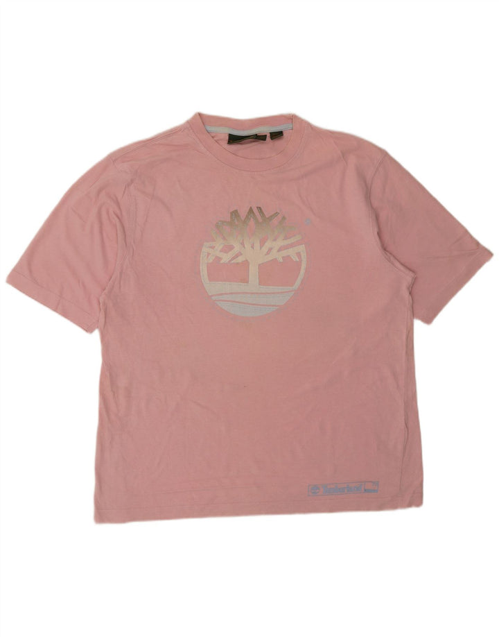 Timberland Herren Grafik-T-Shirt-Oberteil, groß, rosa, Baumwolle