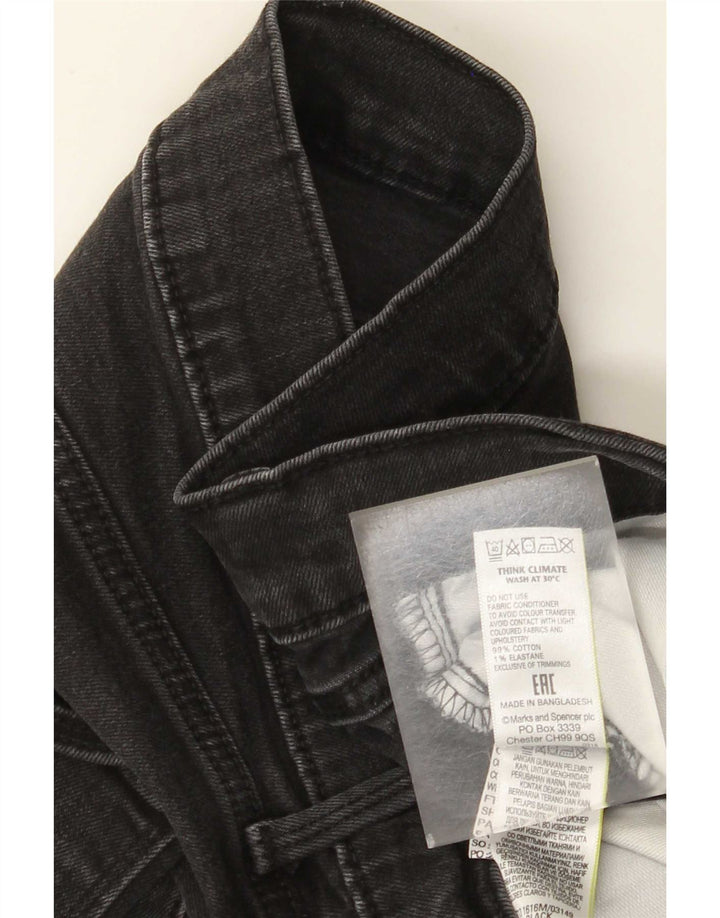 Marks & Spencer Herren Straight Jeans W34 L31 Schwarze Baumwolle