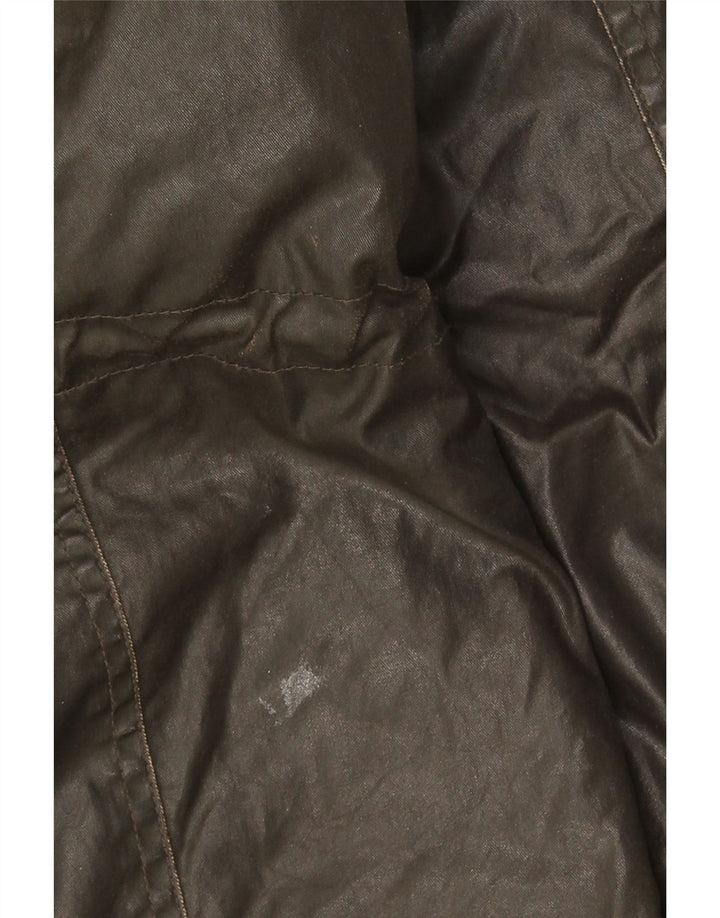 Marks & Spencer Damen-Jacke aus gewachster Baumwolle mit Kapuze, Gr. 8, Khaki