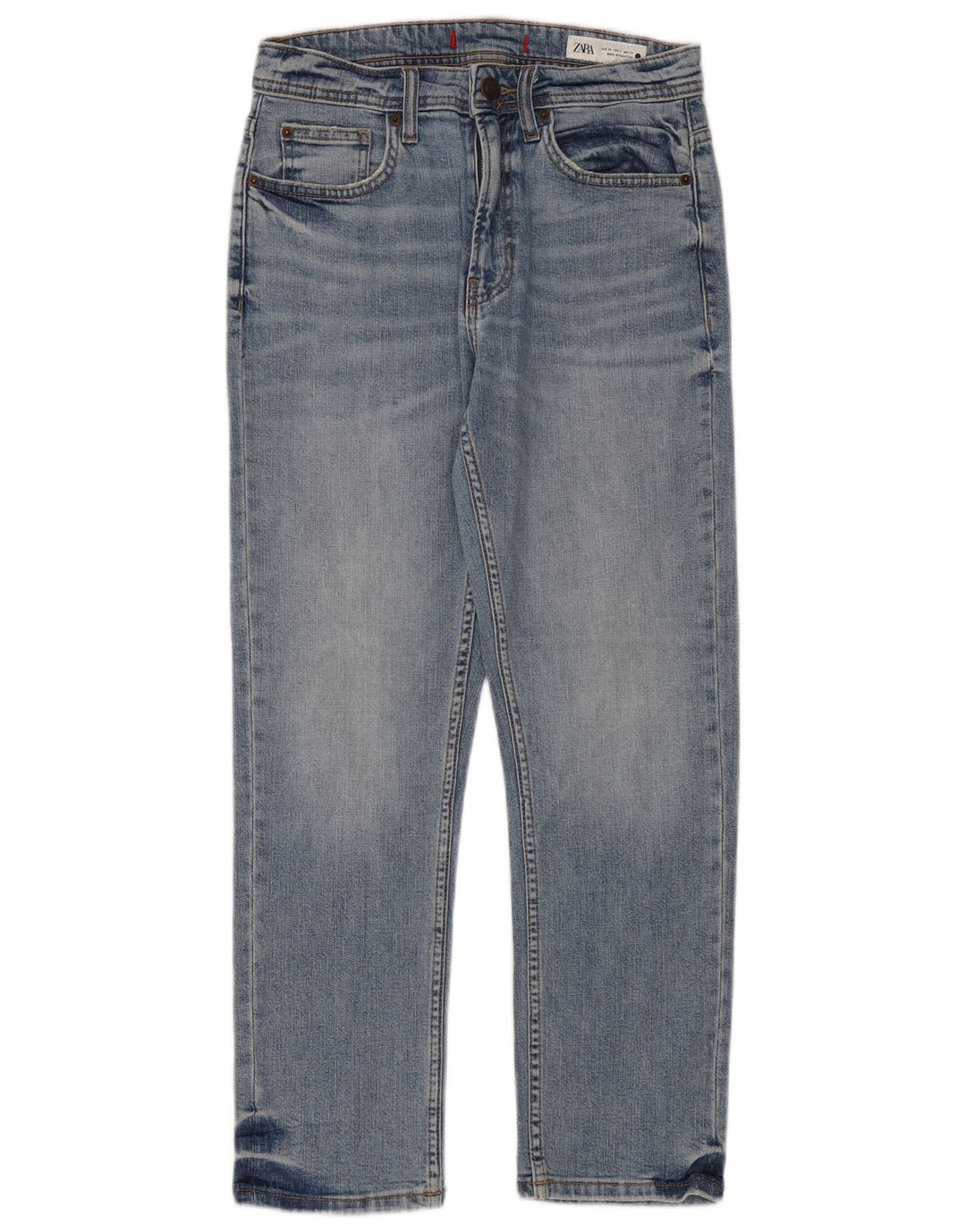 Zara Damen Straight Jeans EU 34 2XS W24 L27 Blau