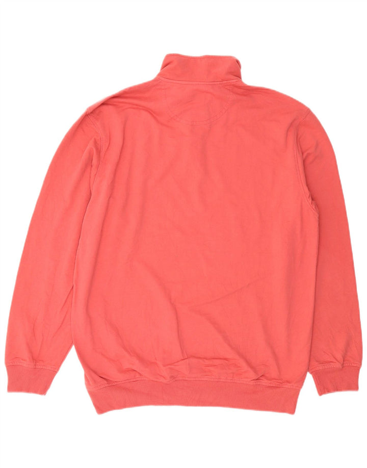 Izod Herren-Sweatshirt mit Knopfkragen, mittelrote Baumwolle