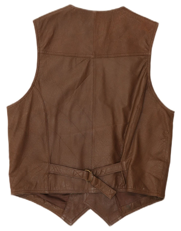 John F Gee Herren Lederweste EU 44/46 XS Braunes Leder