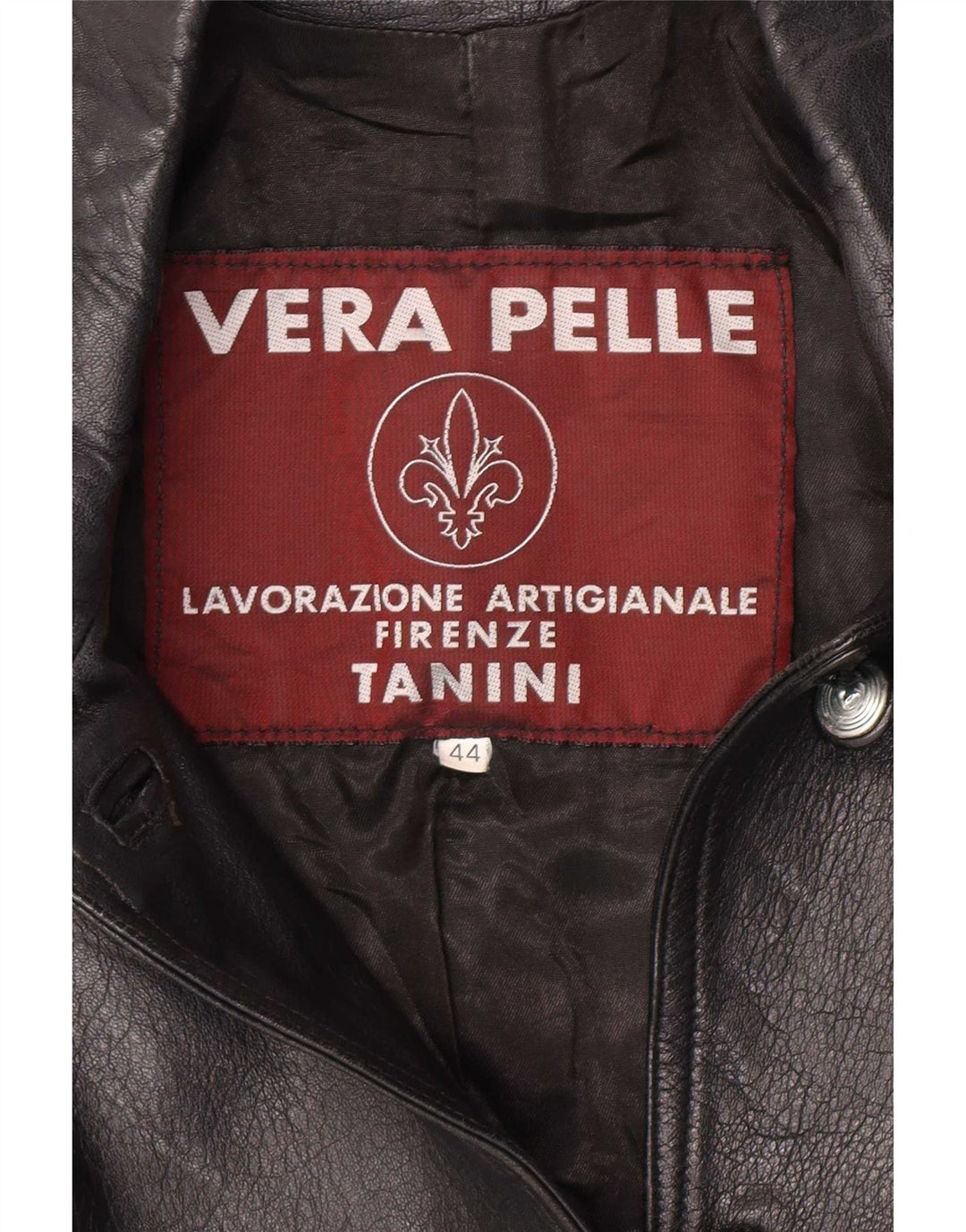 Lavorazione Artigianale Damen Lederjacke IT 44 Mittelschwarzes Leder