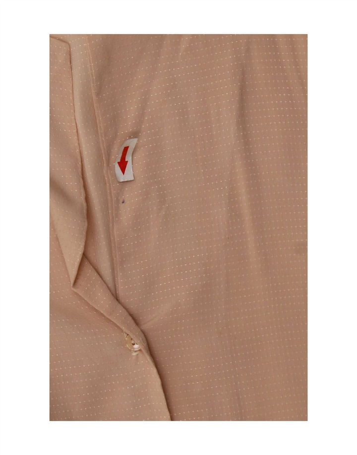 Vintage Damen Hemdbluse UK 14 Mittelbeige gefleckt