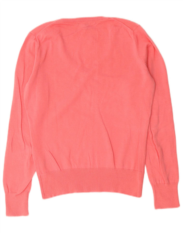 Gant Damen-Pullover mit V-Ausschnitt, UK 12, mittelrosa, Baumwolle