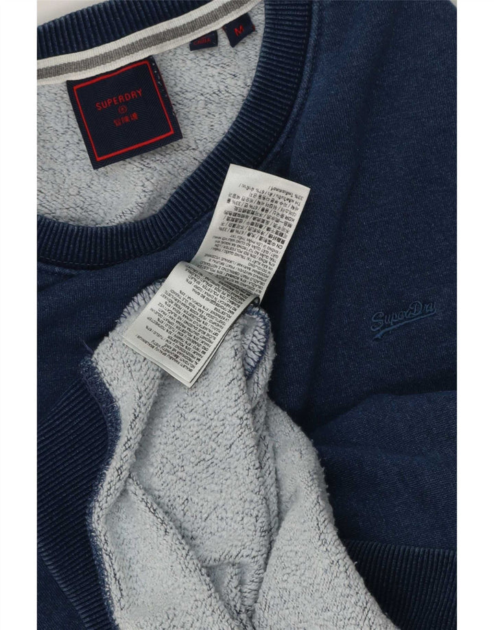 Superdry Herren-Sweatshirt-Pullover aus mittelblauer Baumwolle