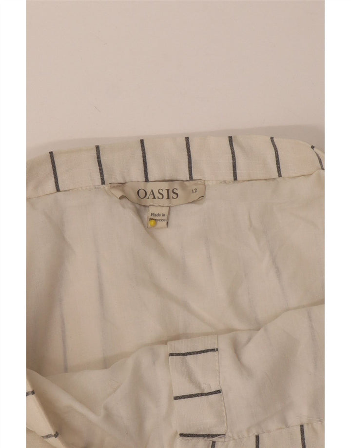 Oasis Damen A-Linienrock UK 12 Medium W28 Weiß gestreift