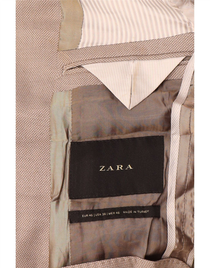 Zara Herren-Blazer mit 2 Knöpfen, EU 46, klein, beige, Polyester