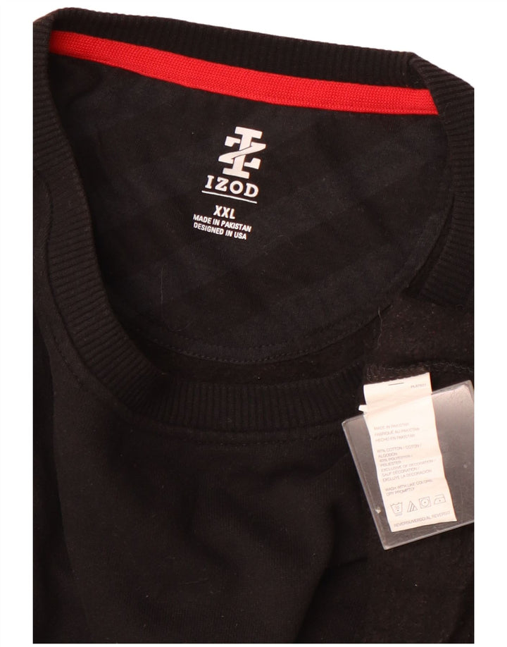 Izod Herren Sweatshirt Pullover 2XL Schwarz Baumwolle