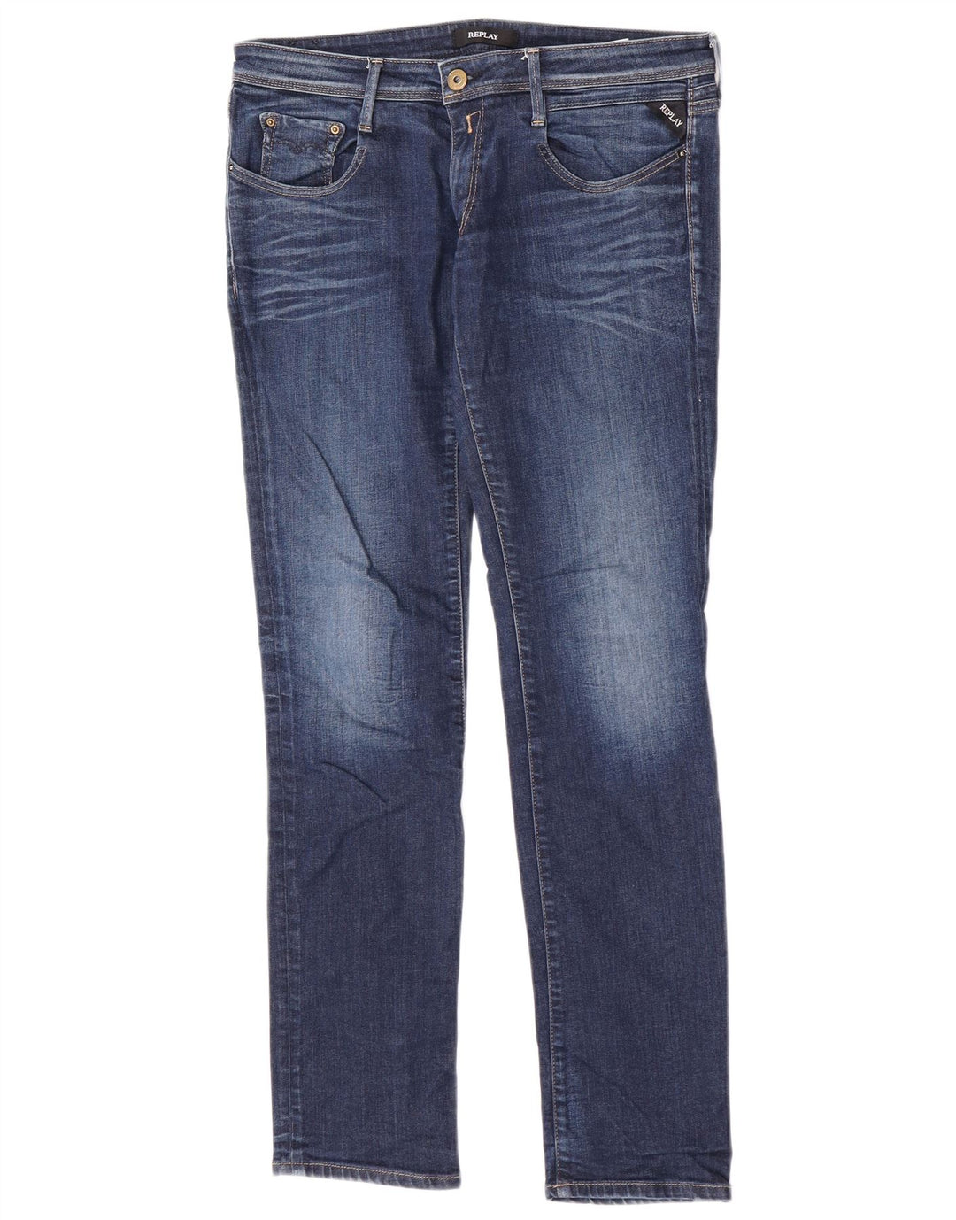 Replay Damen Jodey Straight Jeans W30 L32 Blaue Baumwolle